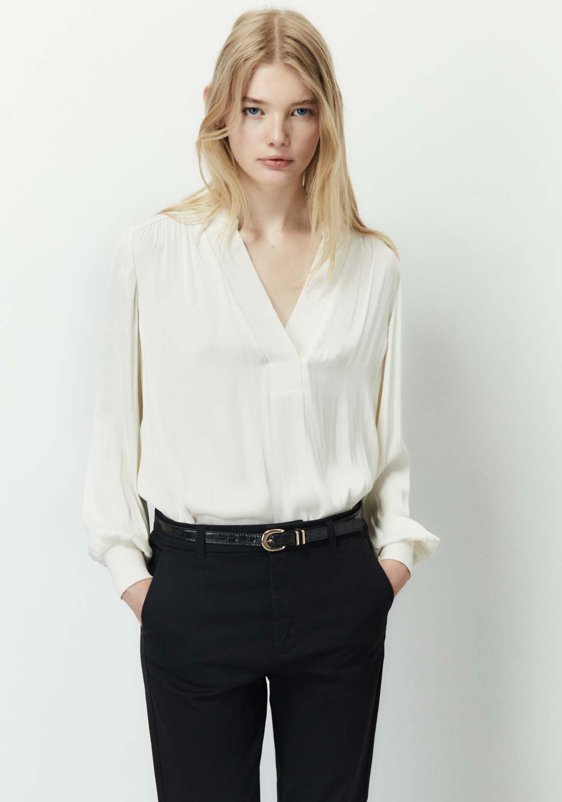 Sfera Belted chino trousers - Black 5 Shaws Department Stores