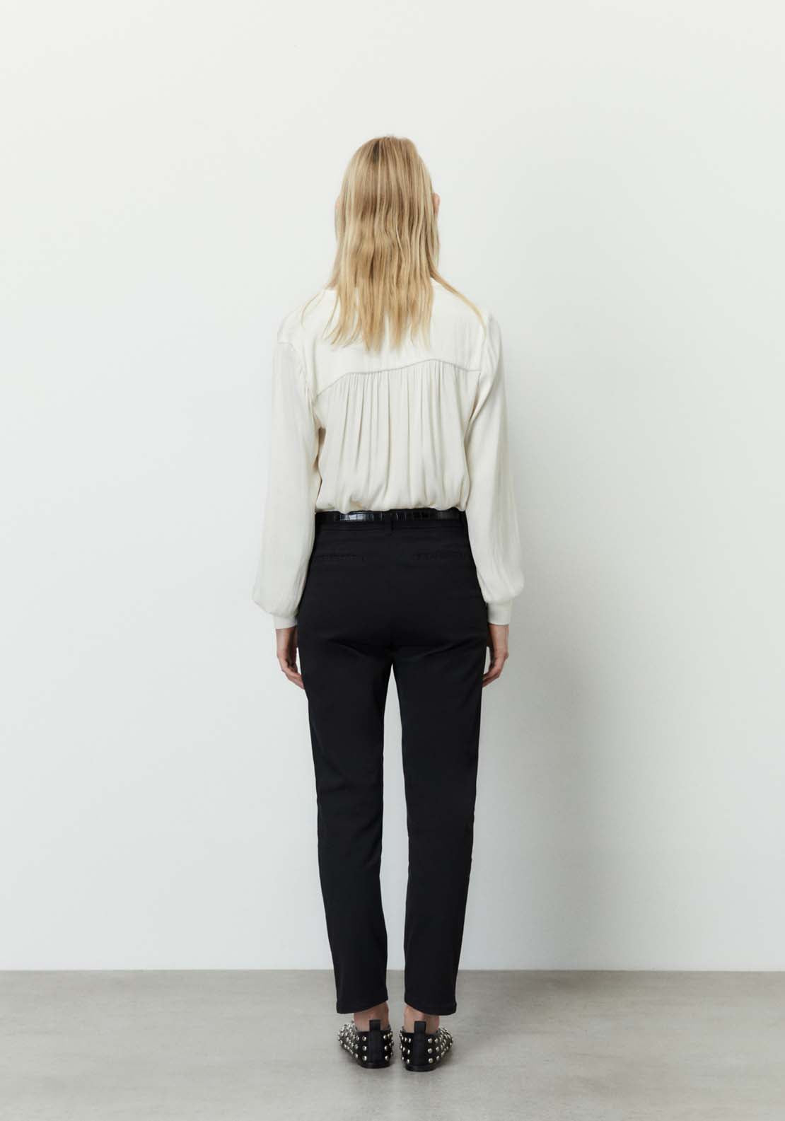 Sfera Belted chino trousers - Black 4 Shaws Department Stores