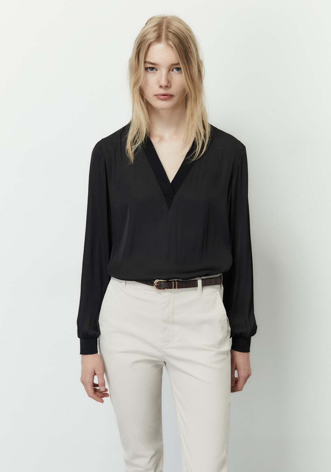 Sfera Belted chino trousers - Stone 6 Shaws Department Stores