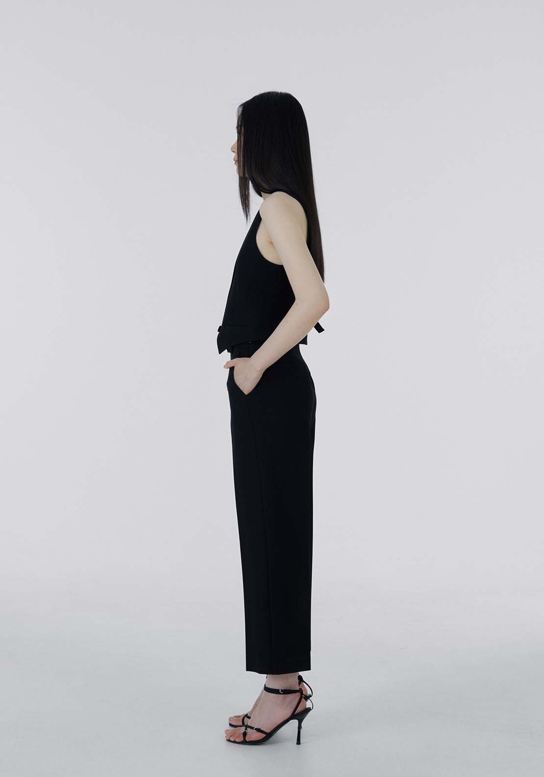 Sfera Buckle wide-leg trousers - Black 3 Shaws Department Stores