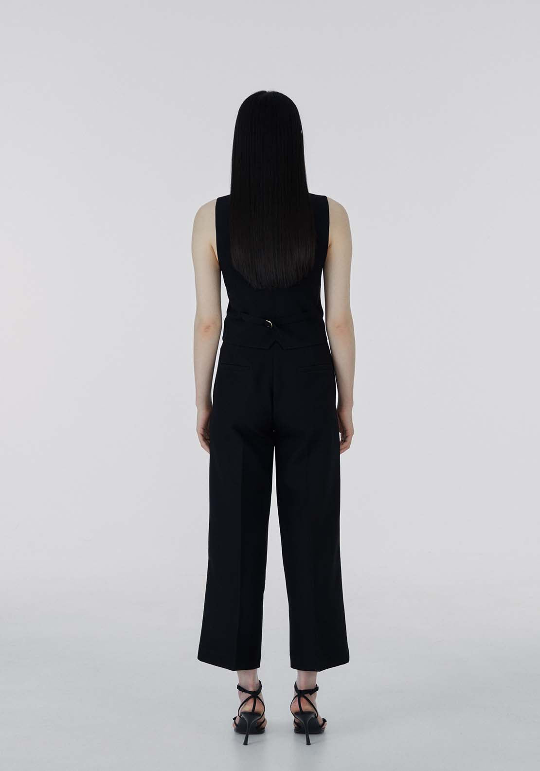 Sfera Buckle wide-leg trousers - Black 4 Shaws Department Stores