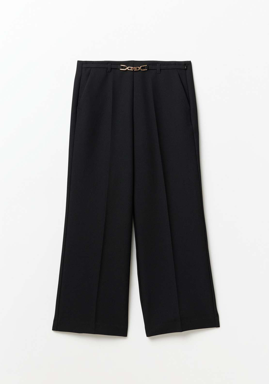 Sfera Buckle wide-leg trousers - Black 6 Shaws Department Stores
