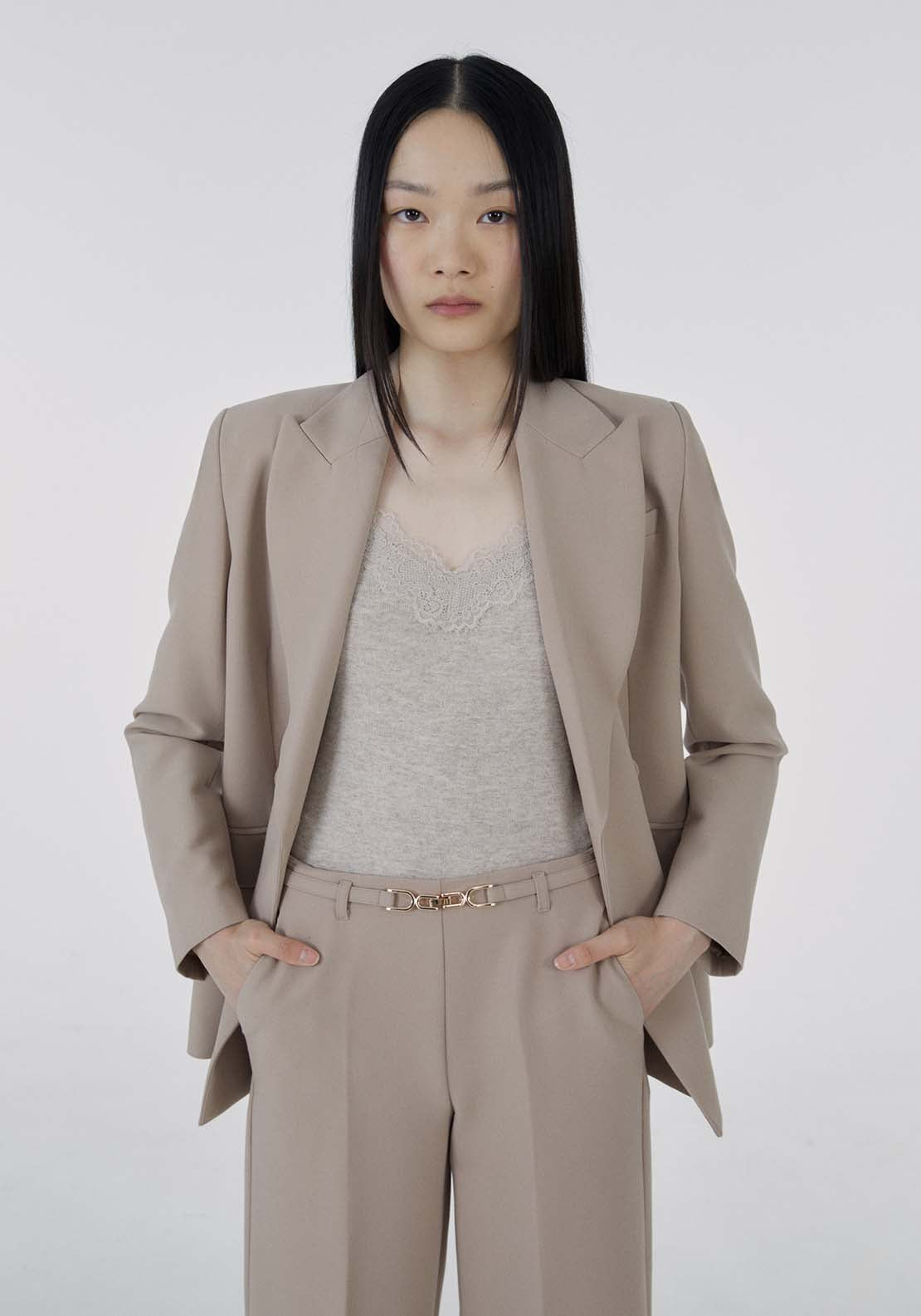 Sfera Buckle wide-leg trousers - Camel 3 Shaws Department Stores