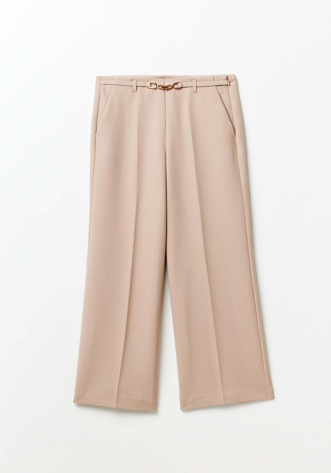 Sfera Buckle wide-leg trousers - Camel 6 Shaws Department Stores
