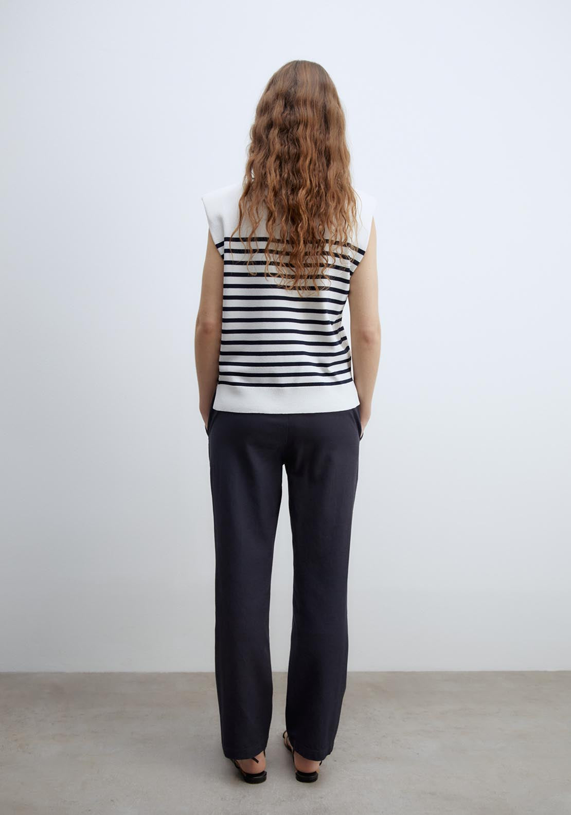 Sfera Loose Fit Linen Trousers - Navy 2 Shaws Department Stores