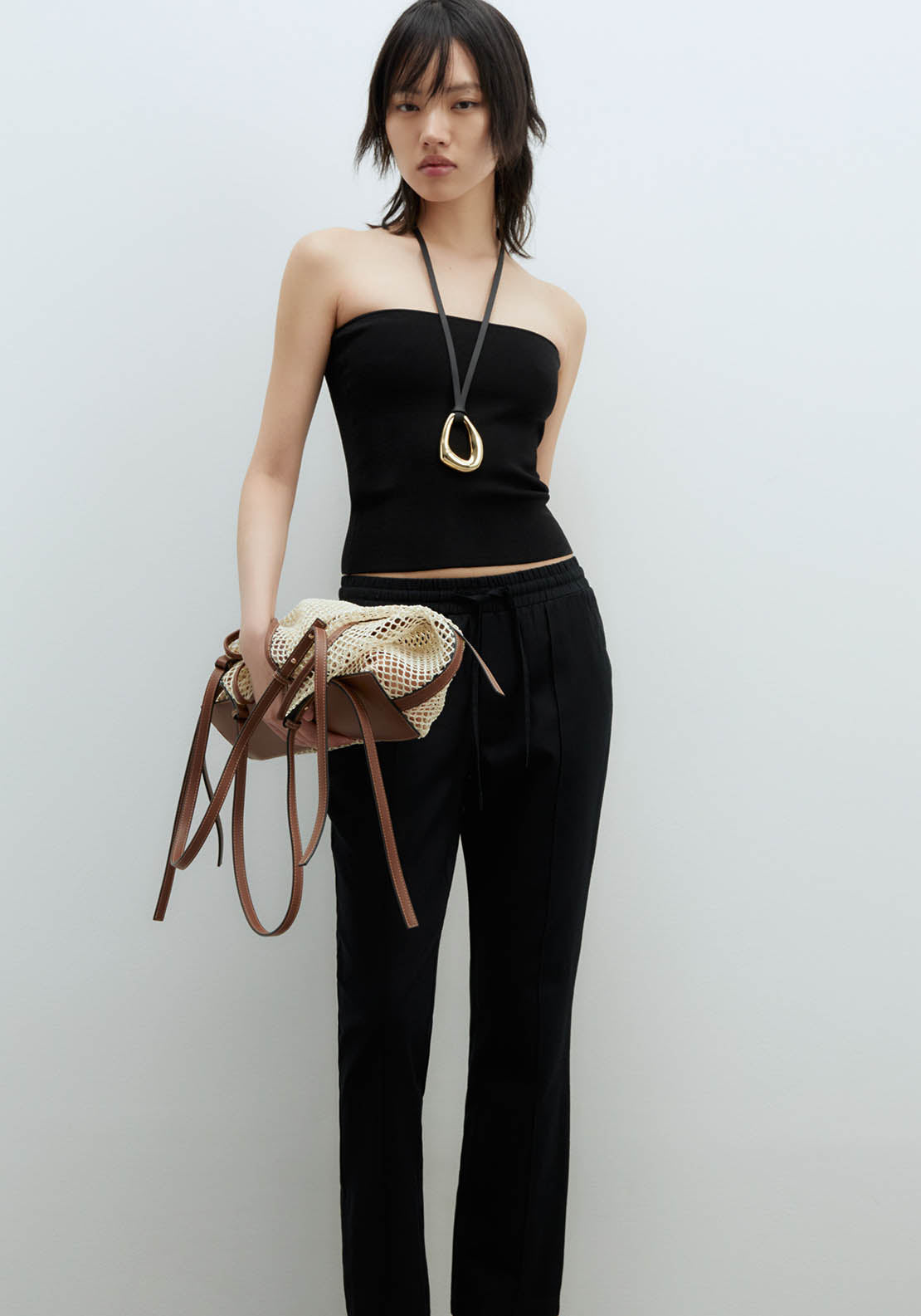 Sfera Loose-Fit Linen Trousers - Black 1 Shaws Department Stores