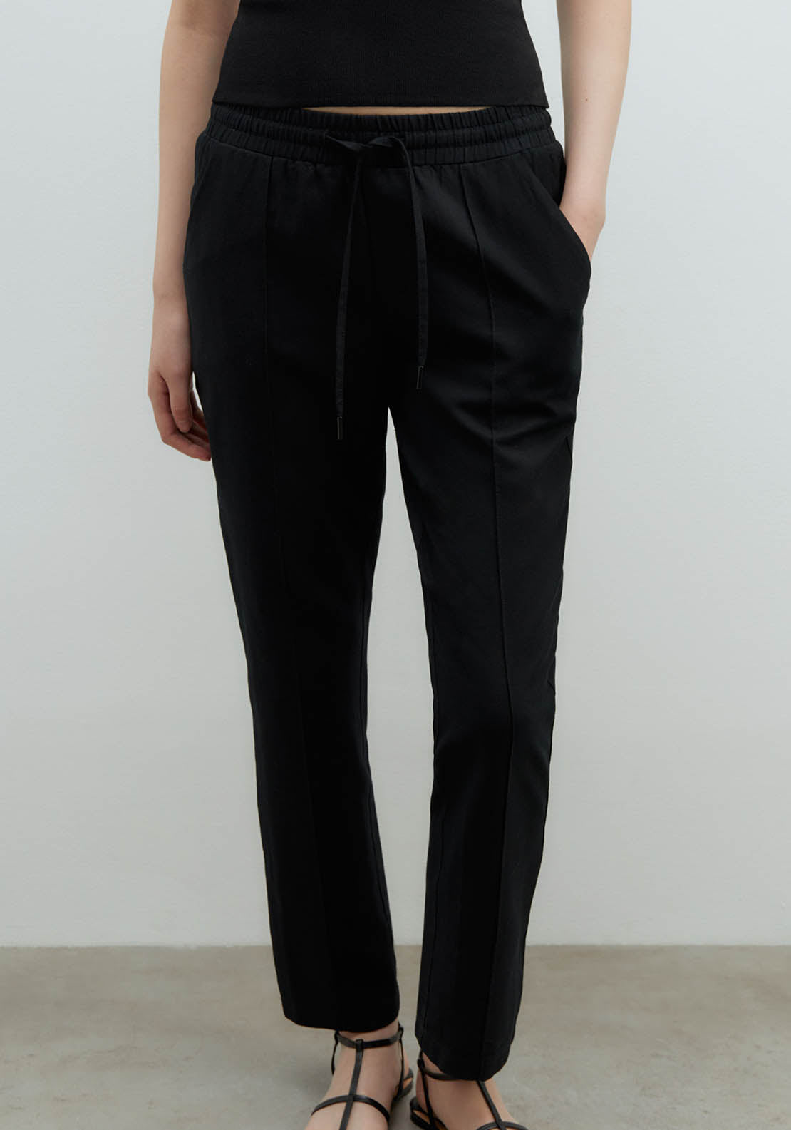 Sfera Loose-Fit Linen Trousers - Black 2 Shaws Department Stores