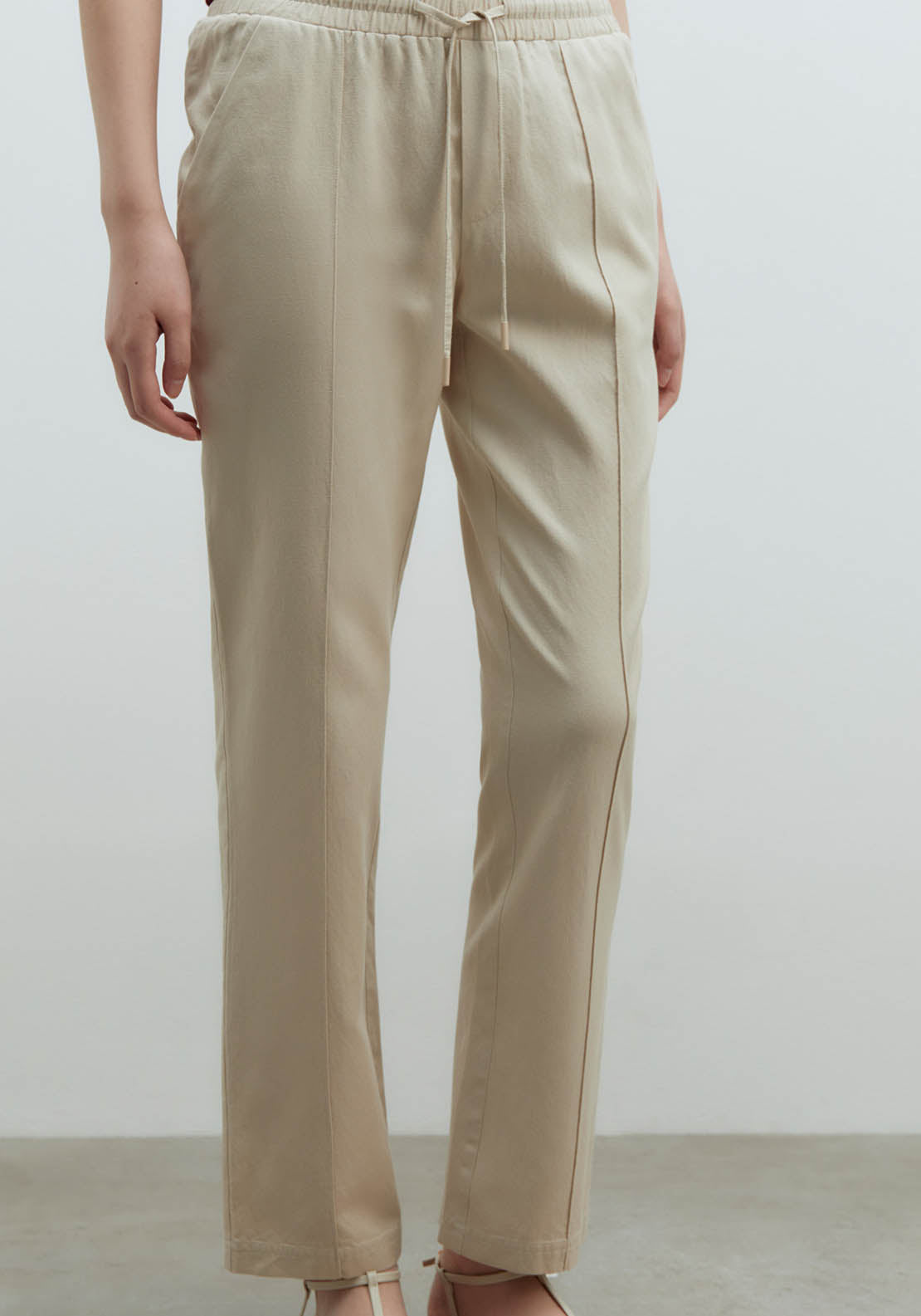 Sfera Loose-Fit Linen Trousers - Grey 2 Shaws Department Stores