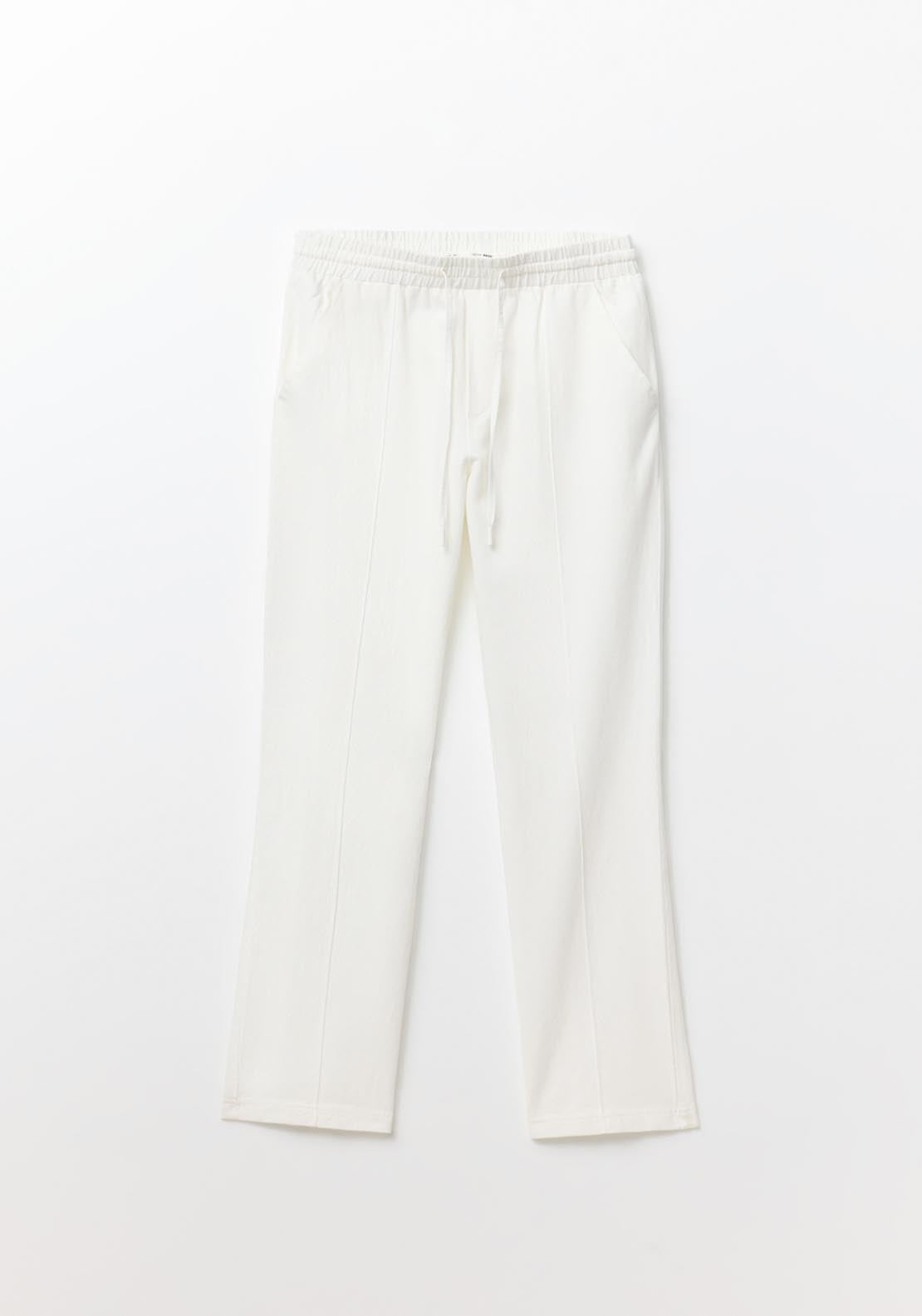Sfera Loose Fit Linen Trousers - White 6 Shaws Department Stores