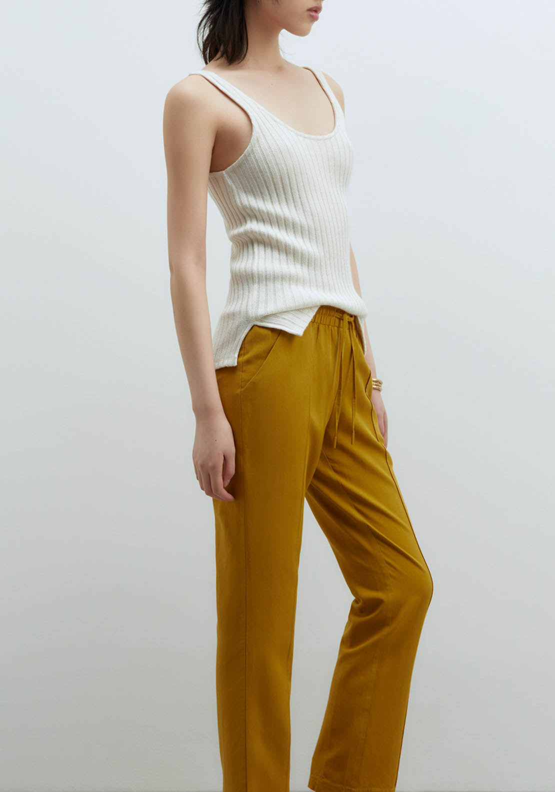 Sfera Loose-Fit Linen Trousers - Olive 3 Shaws Department Stores