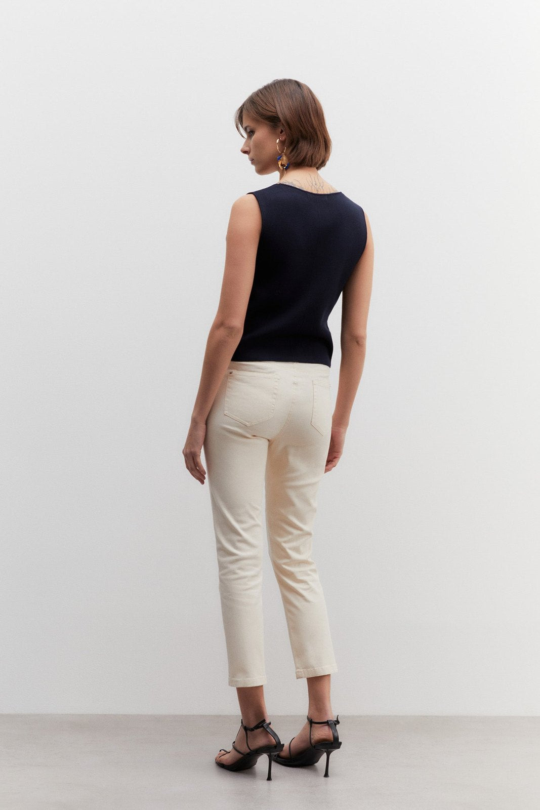 Sfera Twill capri trousers - Grey 5 Shaws Department Stores