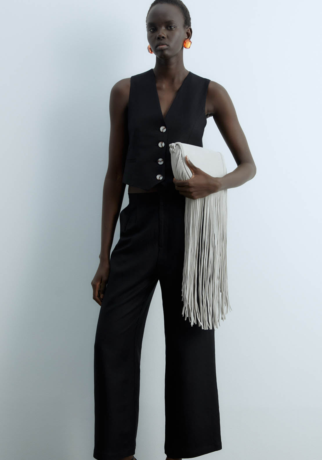 Sfera Formal Linen Trousers - Black 1 Shaws Department Stores