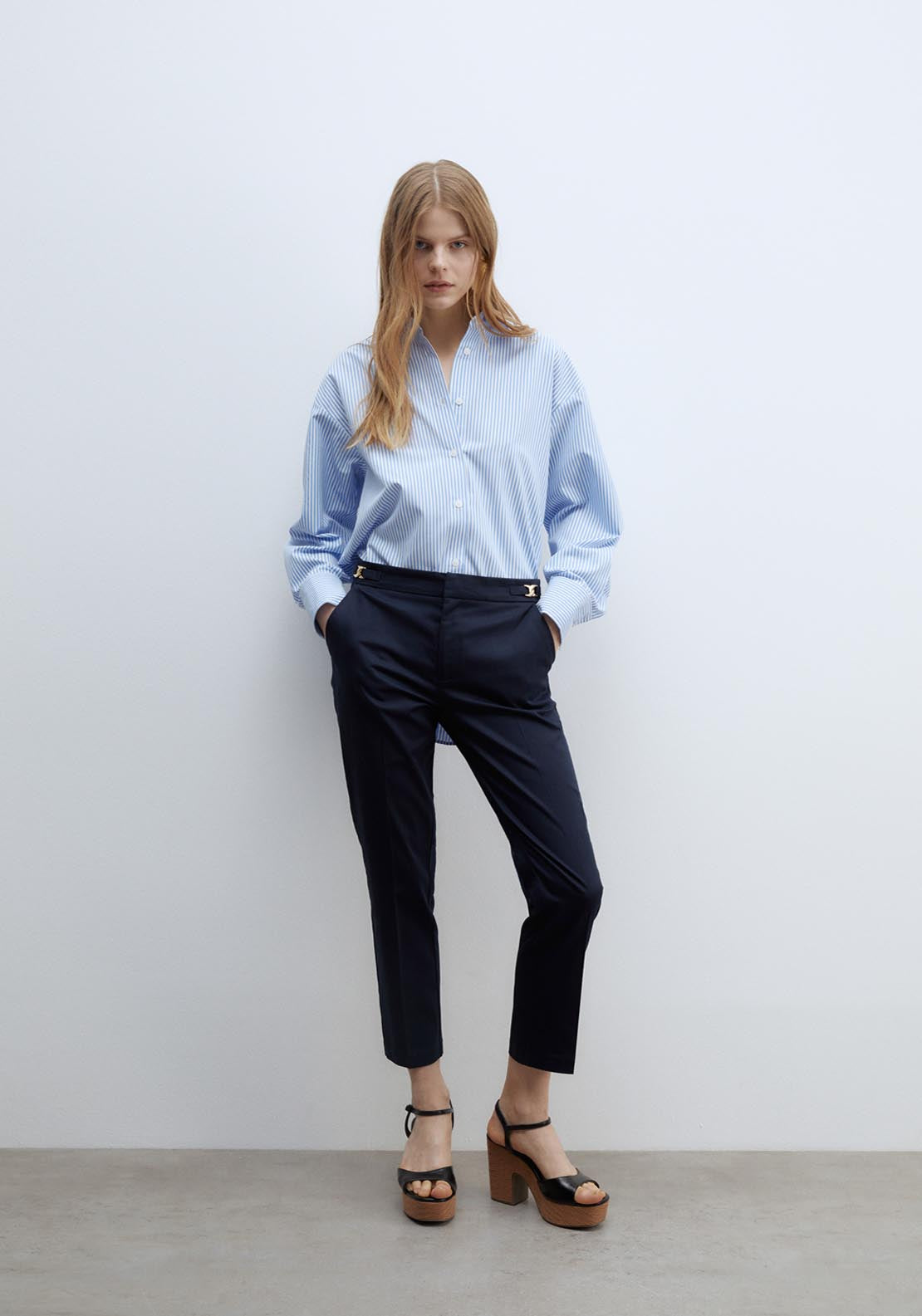 Sfera Capri trousers - Navy 1 Shaws Department Stores