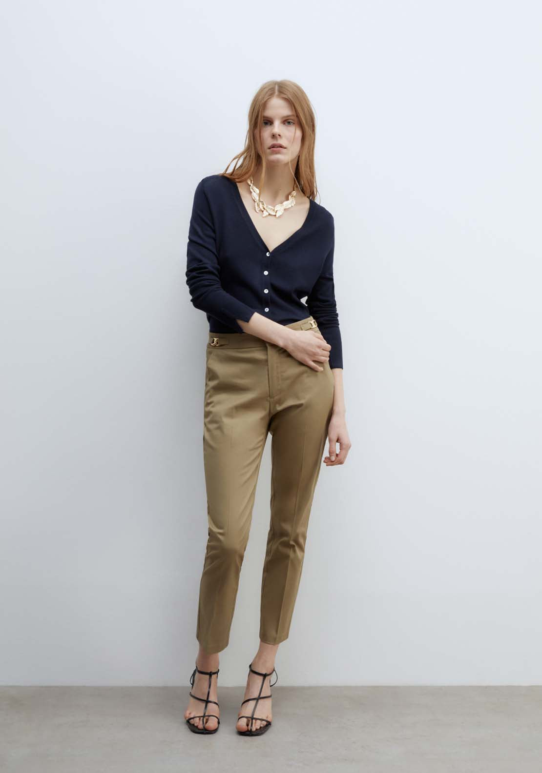 Sfera Capri trousers - Khaki 2 Shaws Department Stores
