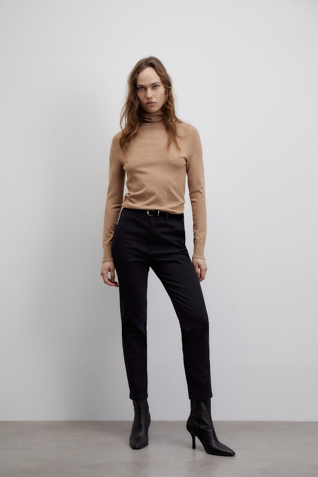 Sfera Belted chino trousers - Black 2 Shaws Department Stores