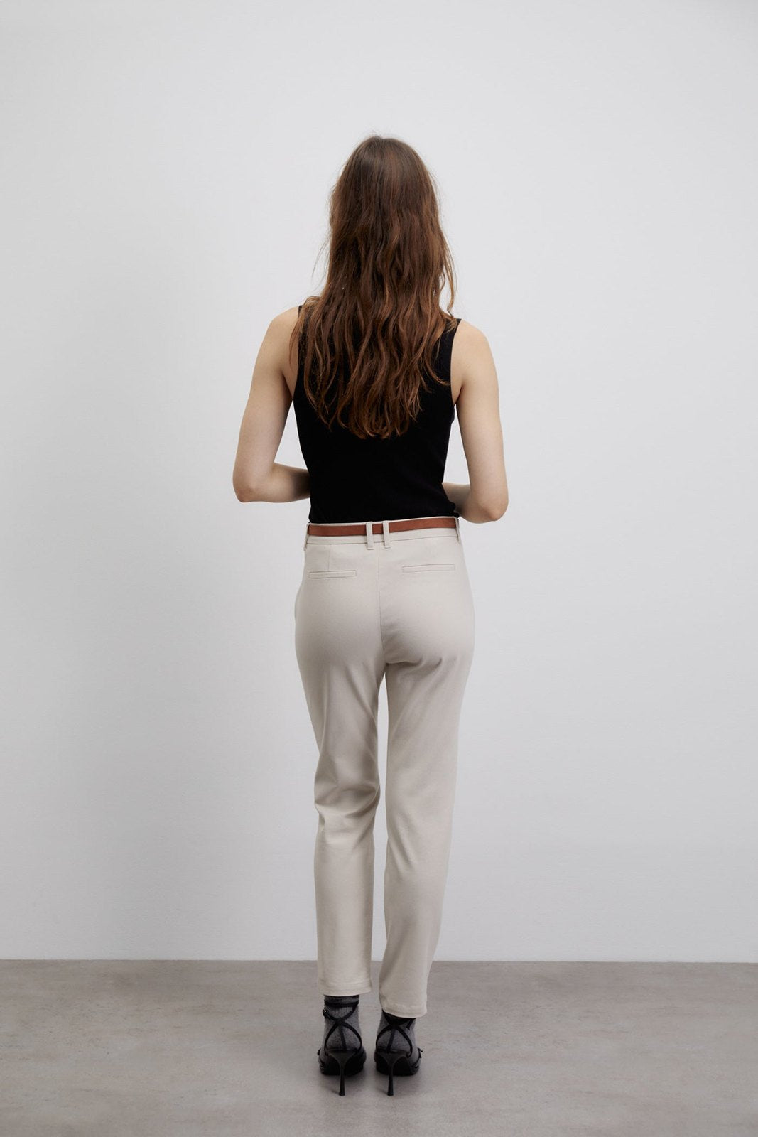 Sfera Belted chino trousers - Grey 2 Shaws Department Stores
