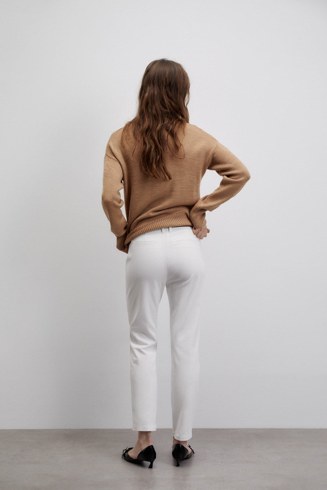 Sfera Belted chino trousers - White 4 Shaws Department Stores