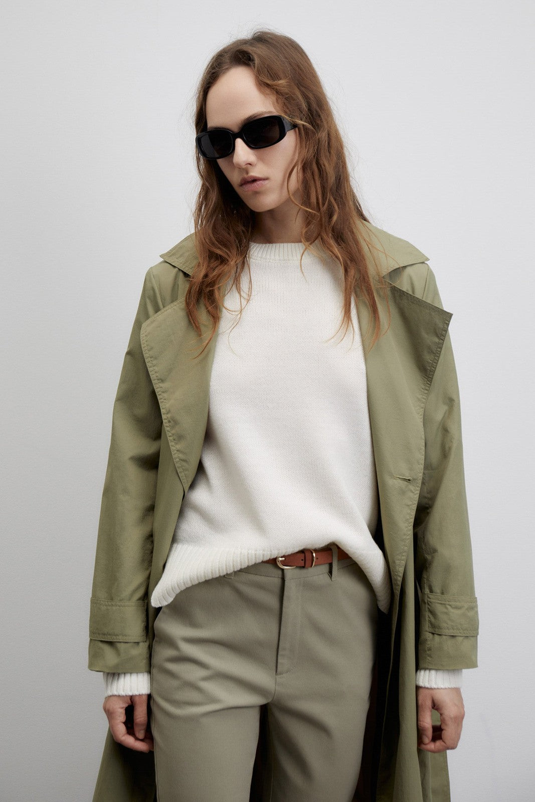 Sfera Belted chino trousers - Khaki 5 Shaws Department Stores