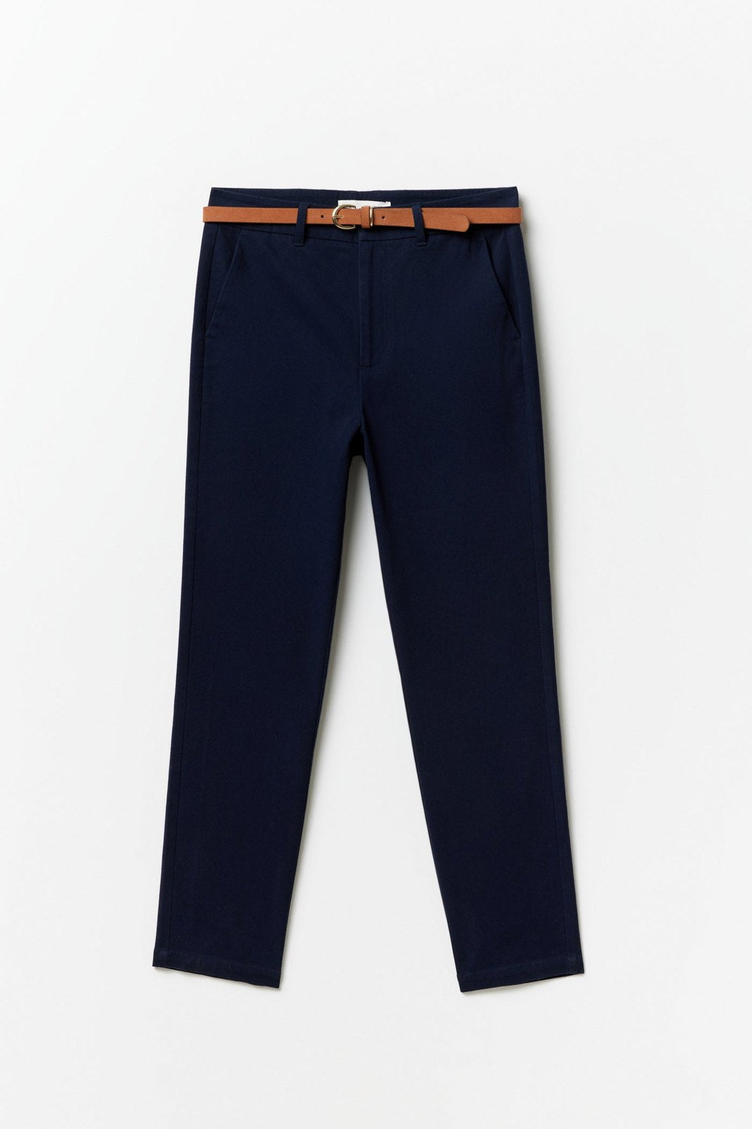 Sfera Belted chino trousers - Navy 7 Shaws Department Stores