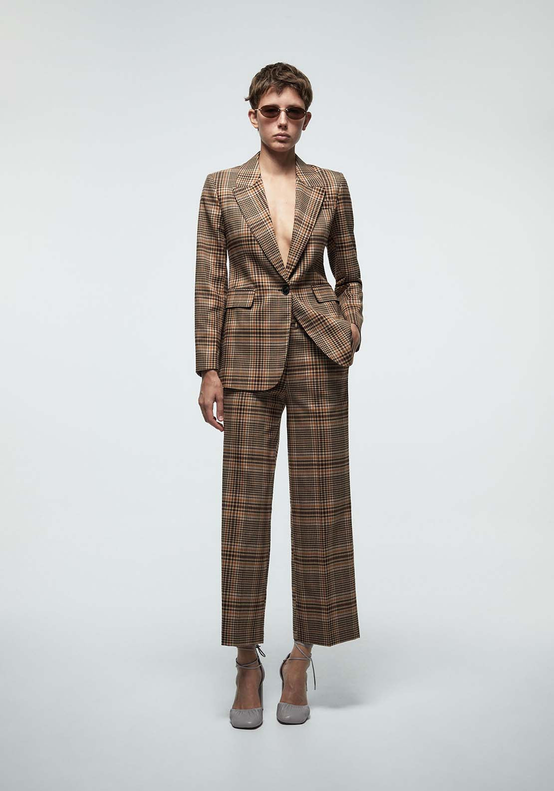 Buckle Detail Trousers - Tobacco