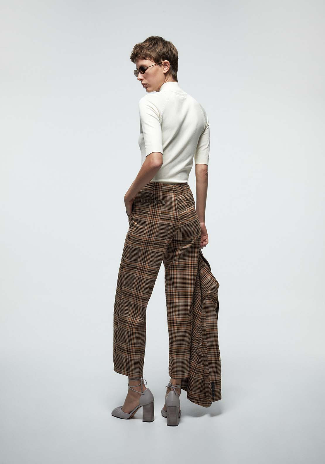 Buckle Detail Trousers - Tobacco