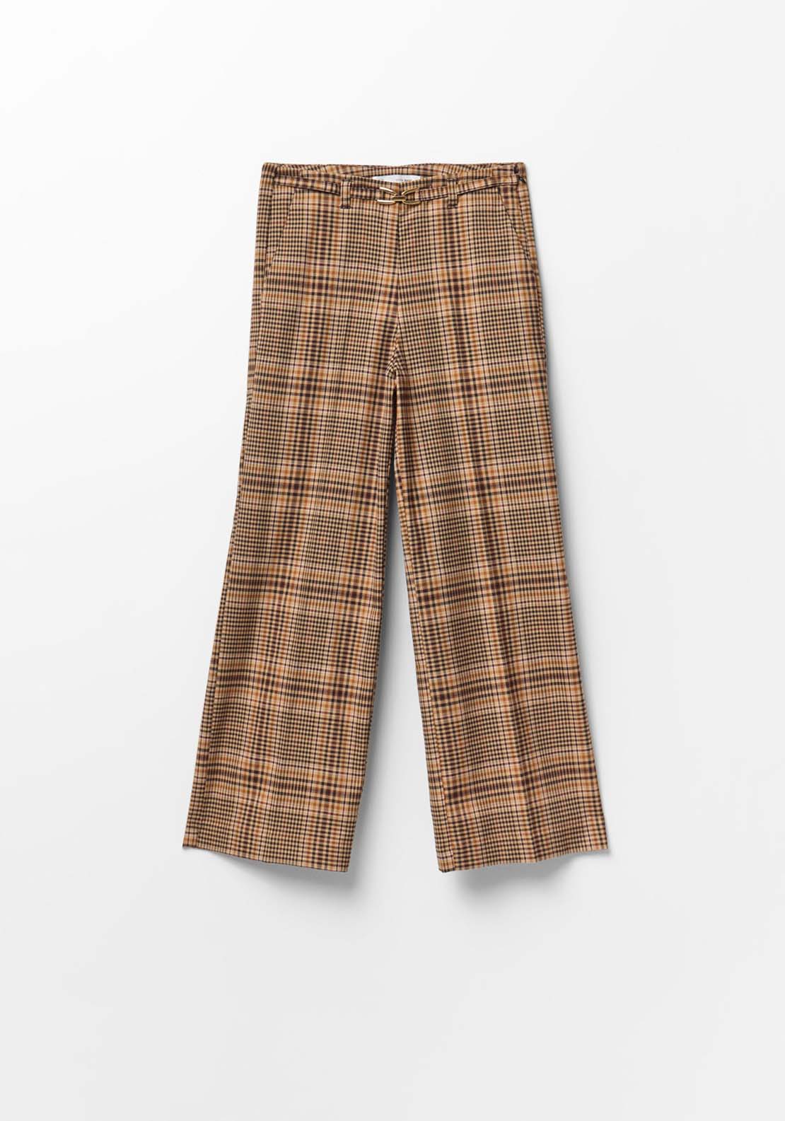 Buckle Detail Trousers - Tobacco