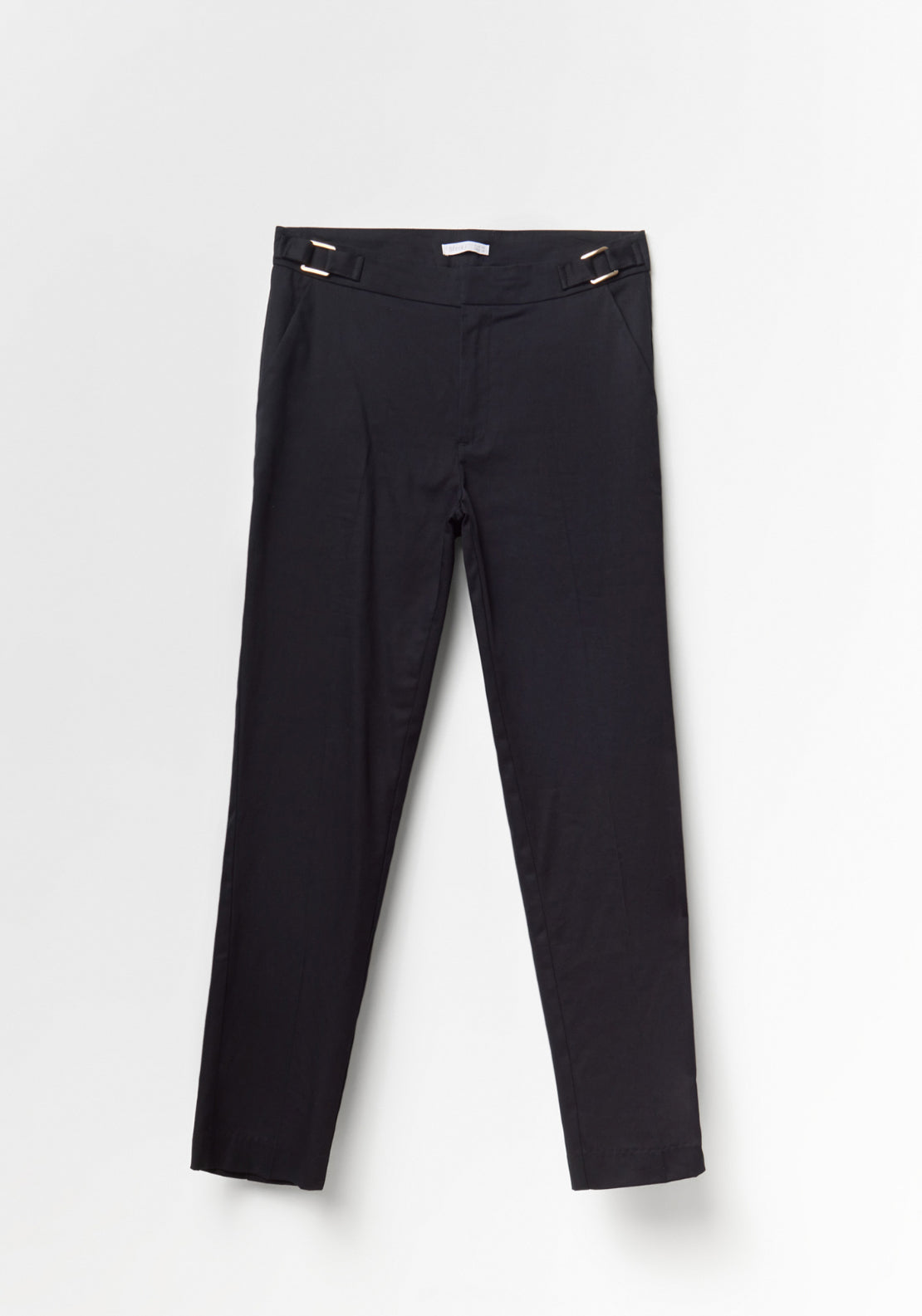 Buckle Detail Capri Trousers - Black