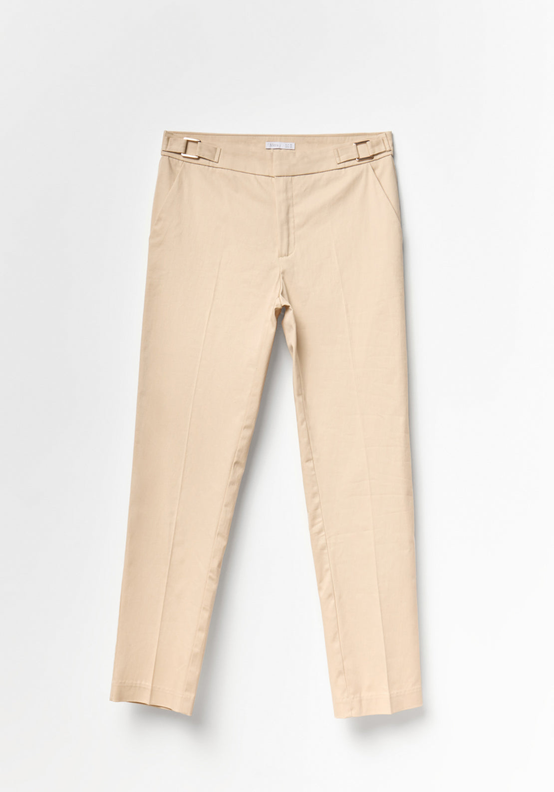 Buckle Detail Capri Trousers - Grey