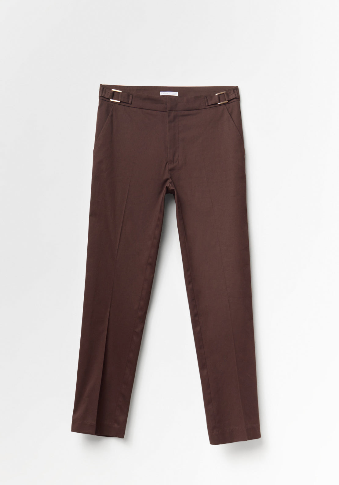 Buckle Detail Capri Trousers - Brown