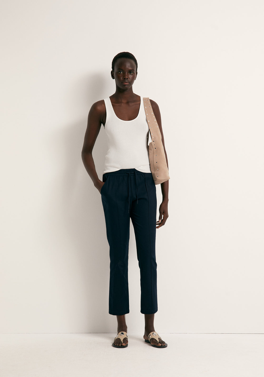 Loose-Fit Linen Trousers - Blue