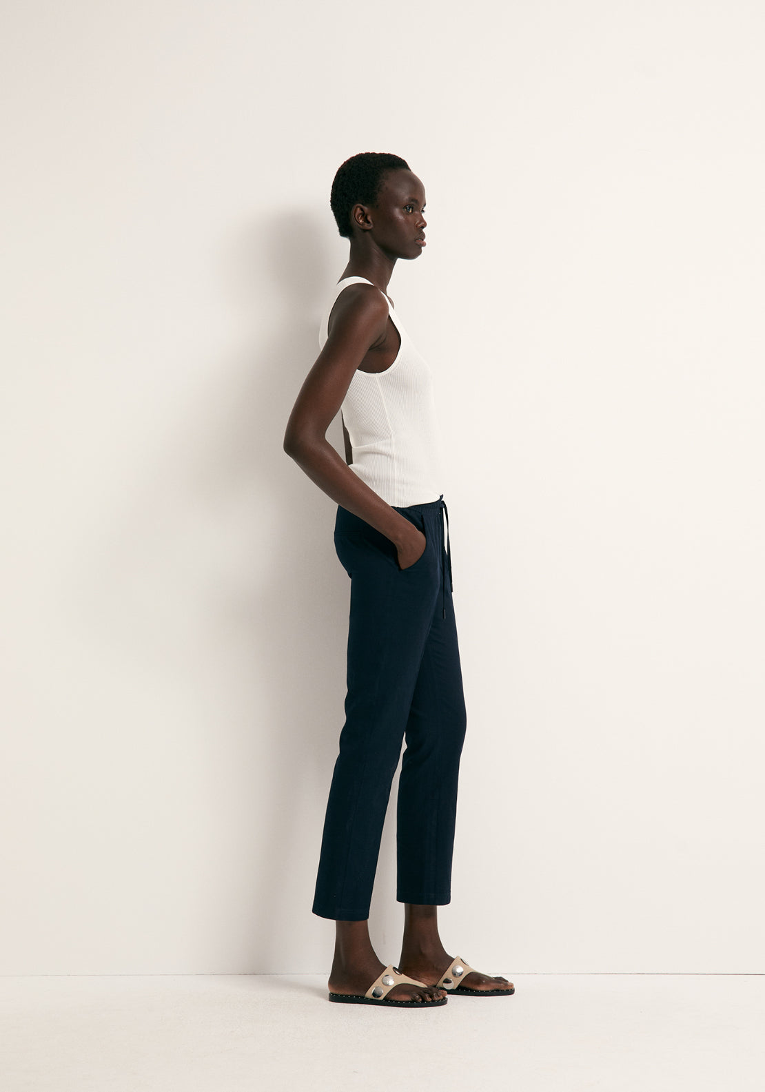 Loose-Fit Linen Trousers - Blue