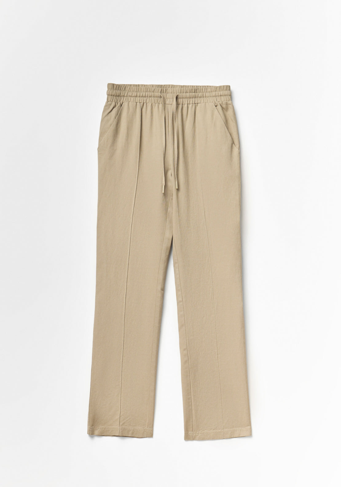 Loose-Fit Linen Trousers - Beige