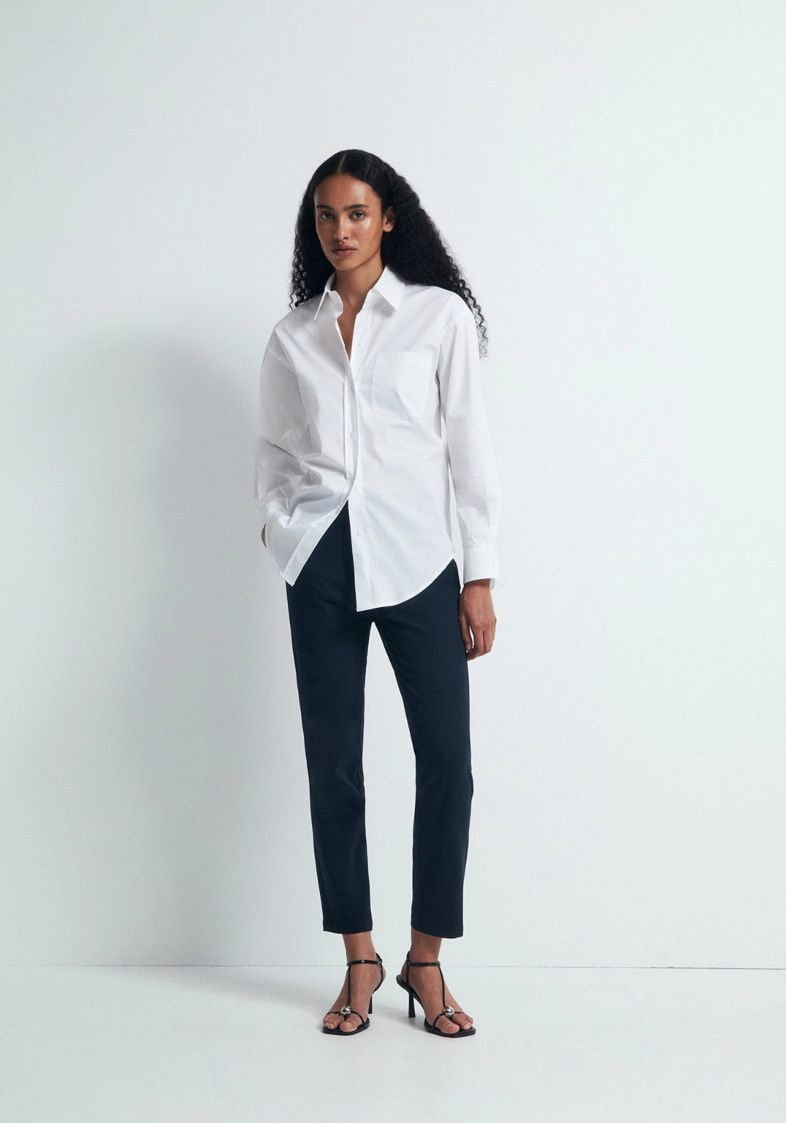 Belted Chino Trousers - Blue