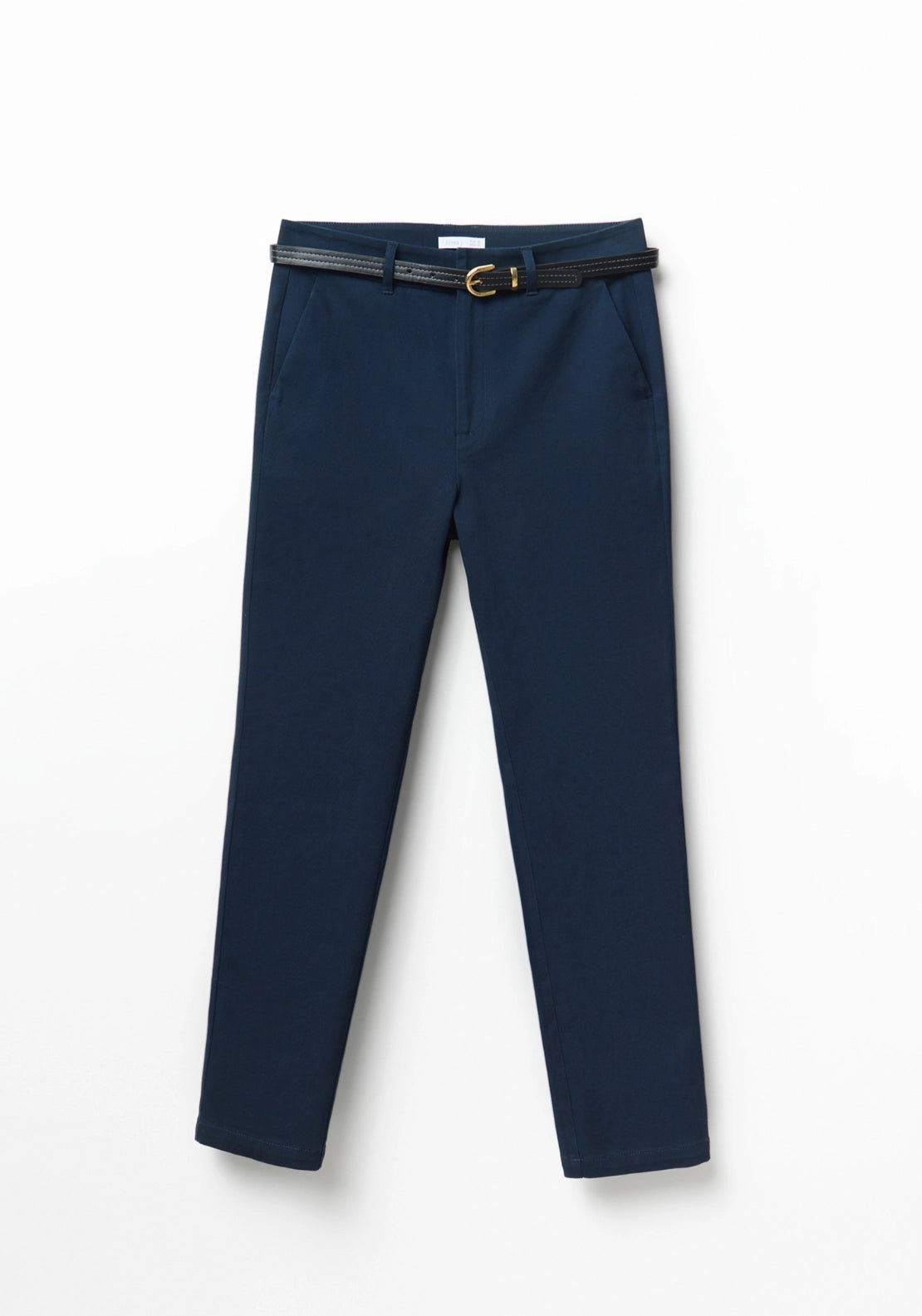 Belted Chino Trousers - Blue
