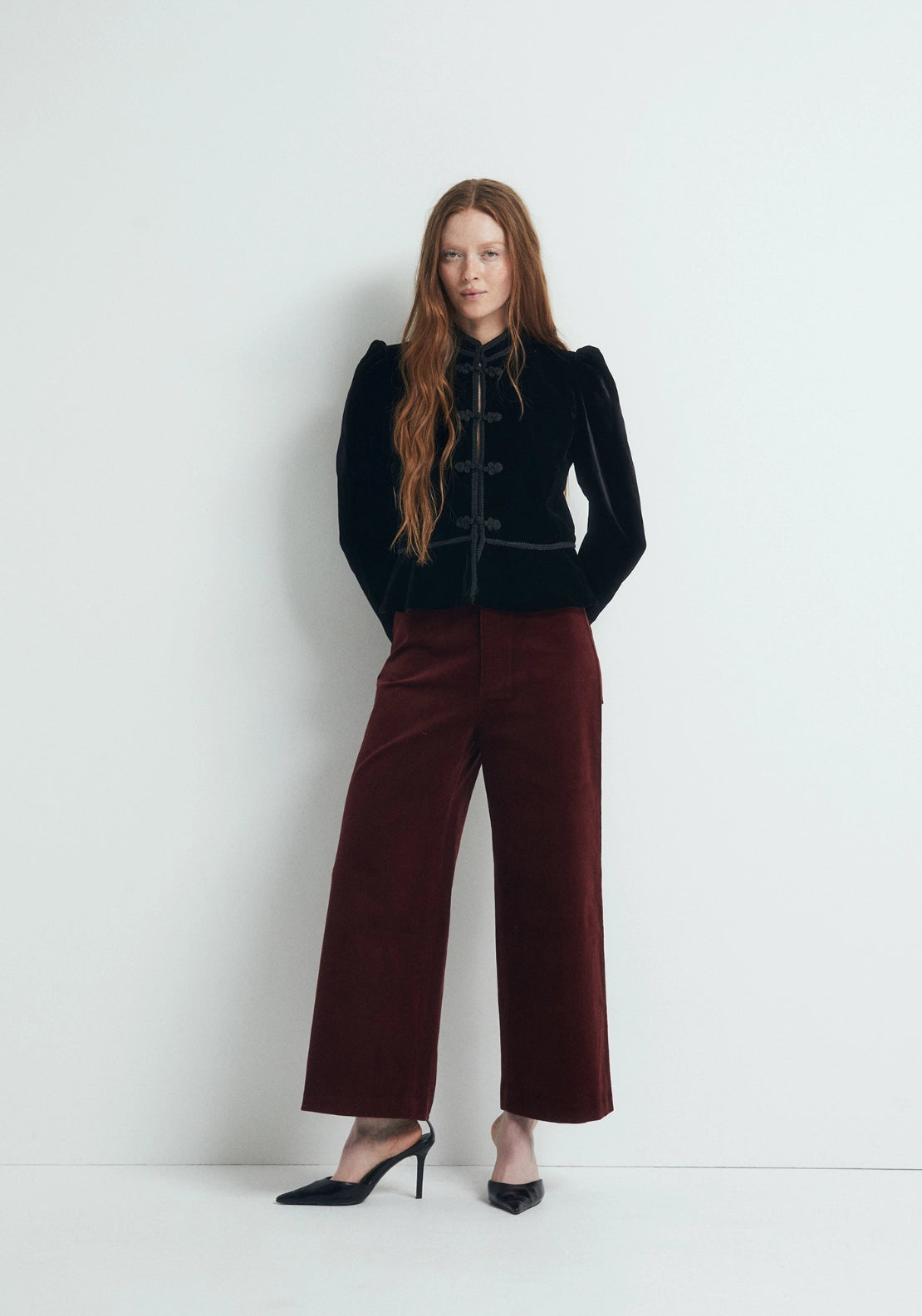 Corduroy Wide Leg Culottes - Terracotta