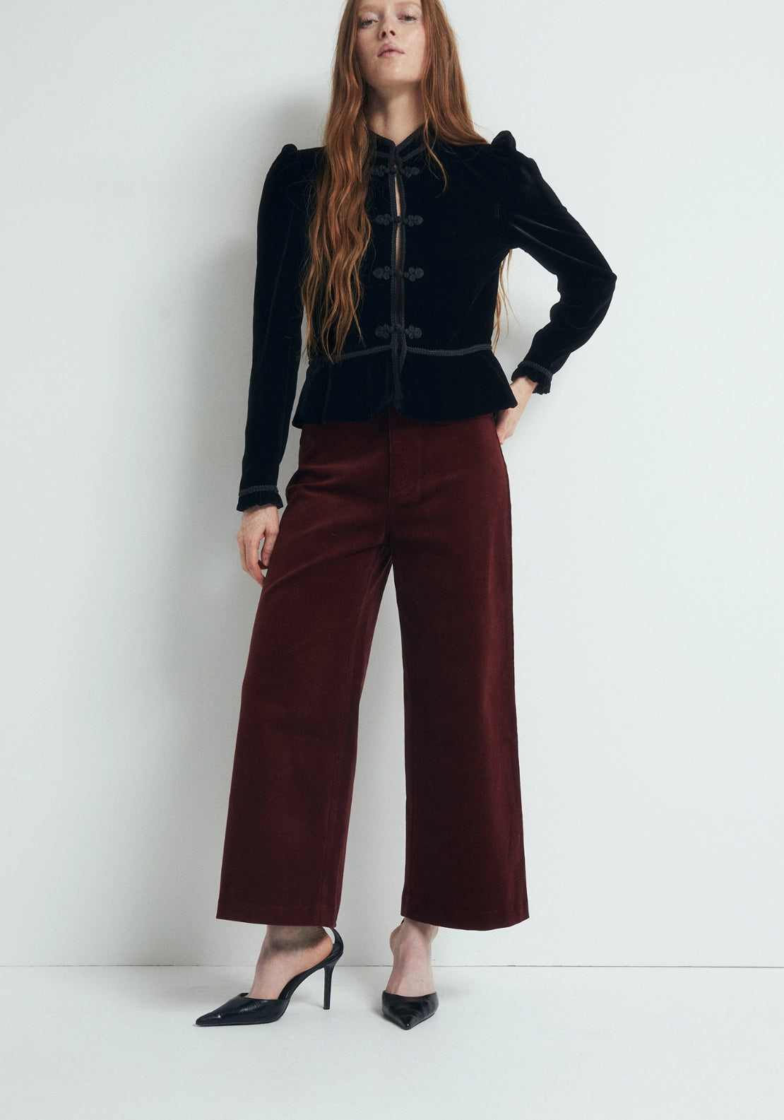 Corduroy Wide Leg Culottes - Terracotta