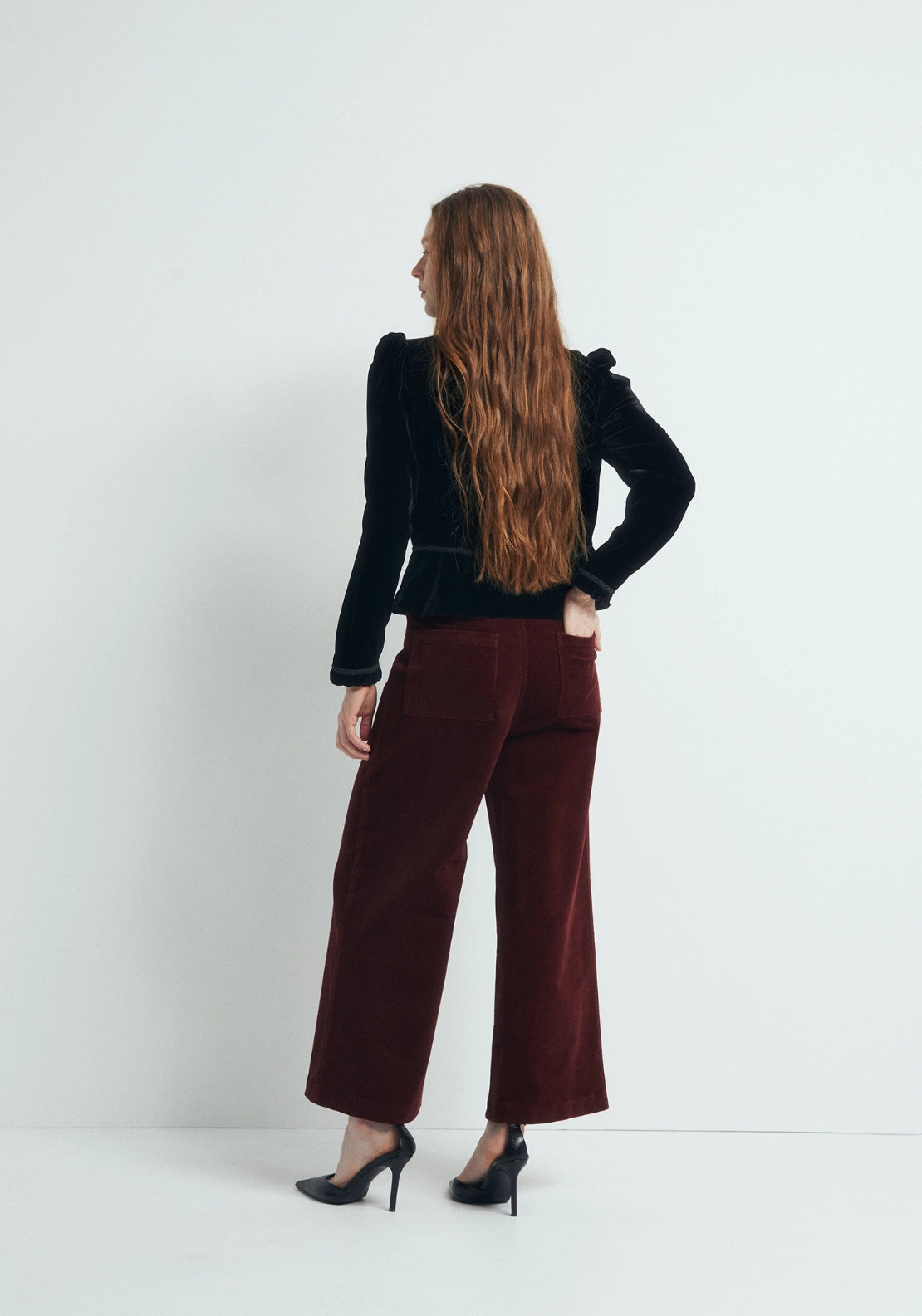 Corduroy Wide Leg Culottes - Terracotta