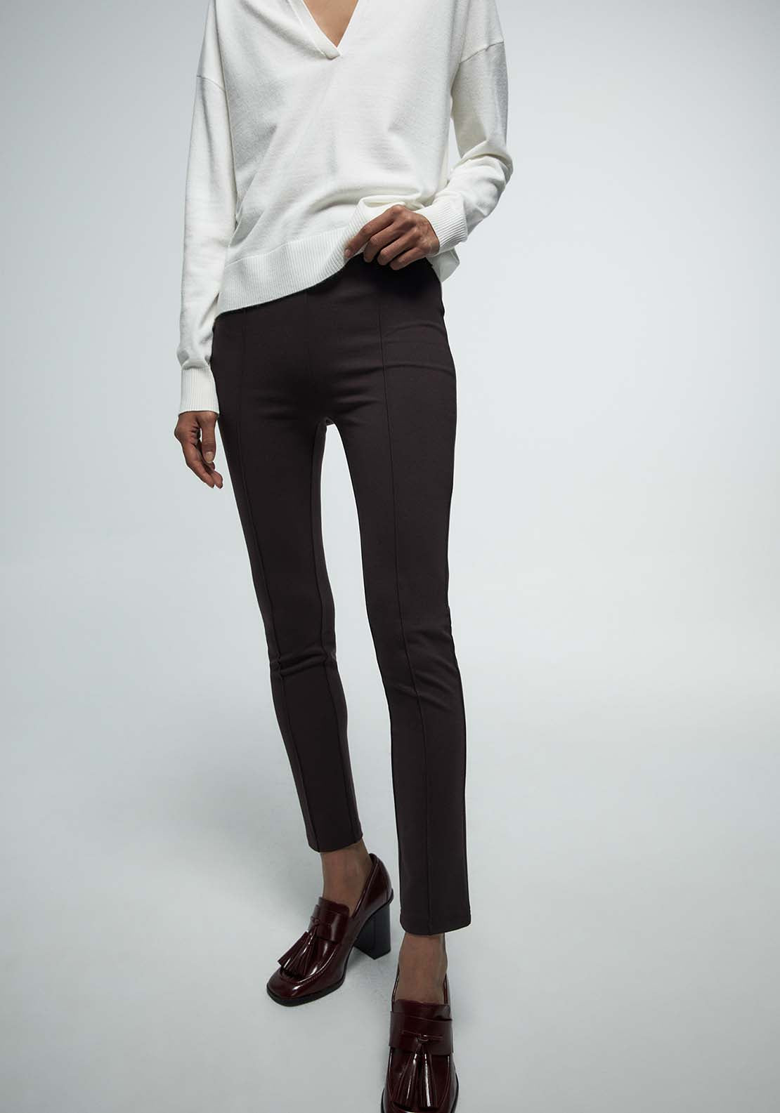 Knit Leggings - Brown