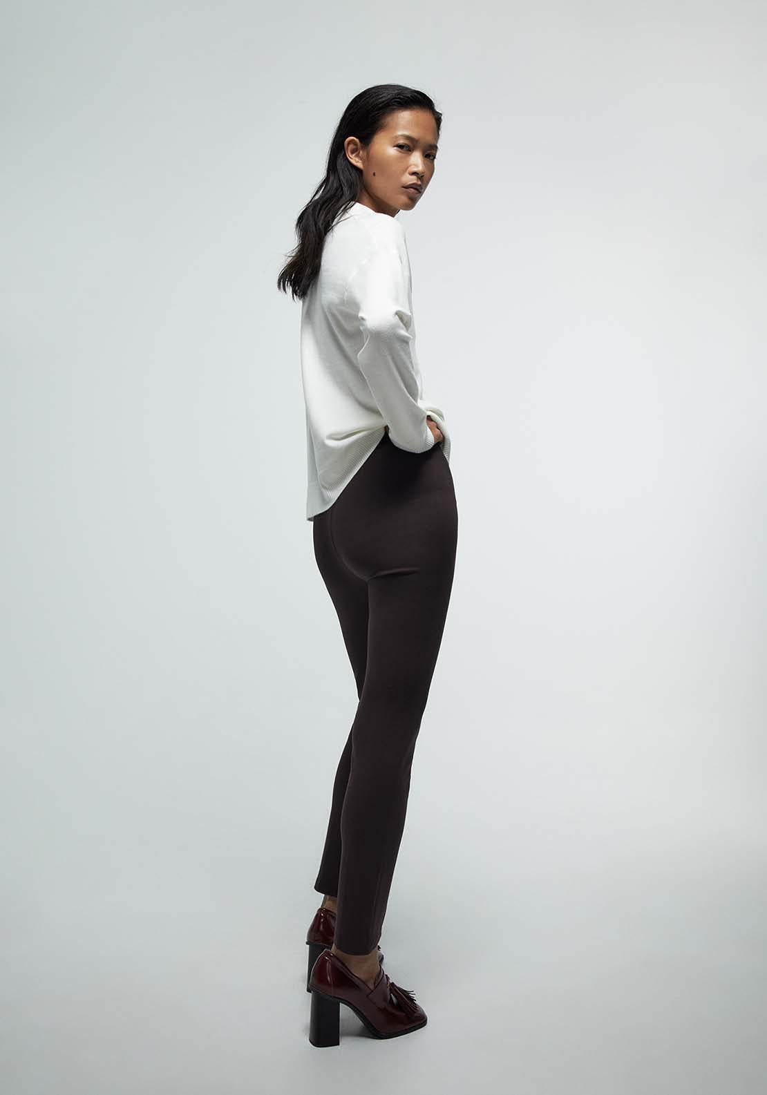 Knit Leggings - Brown