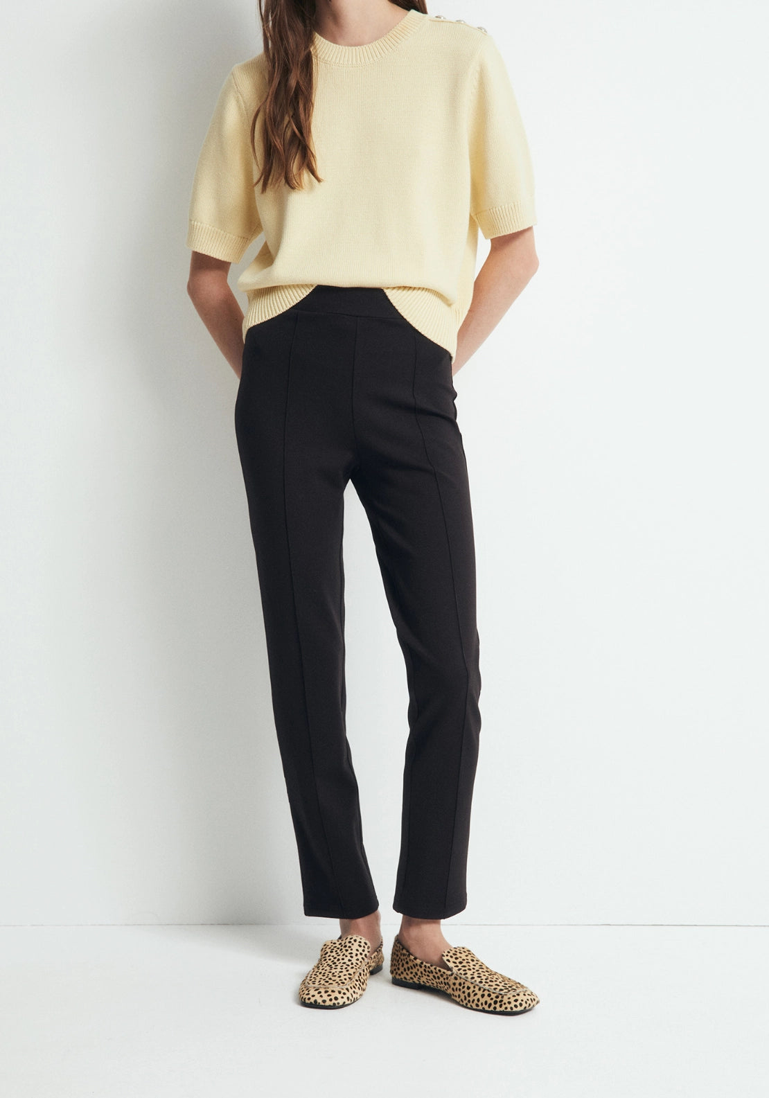Straight Ponte Leggings - Black