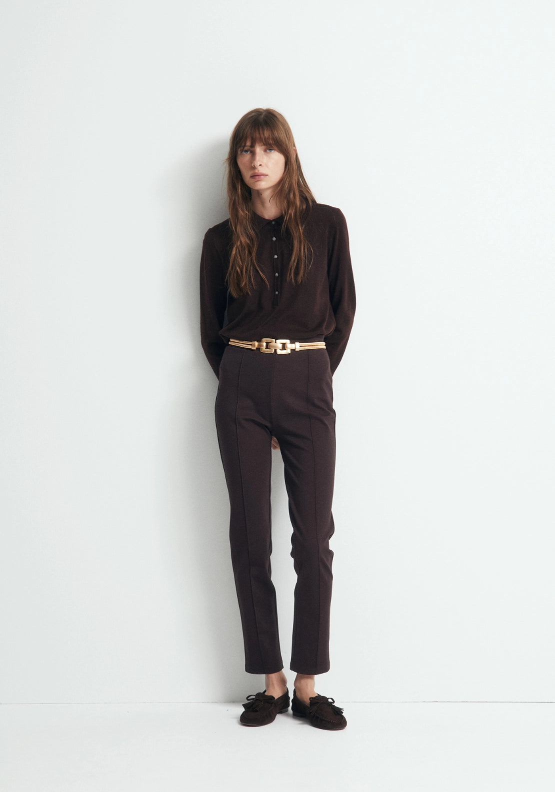 Straight Ponte Leggings - Brown