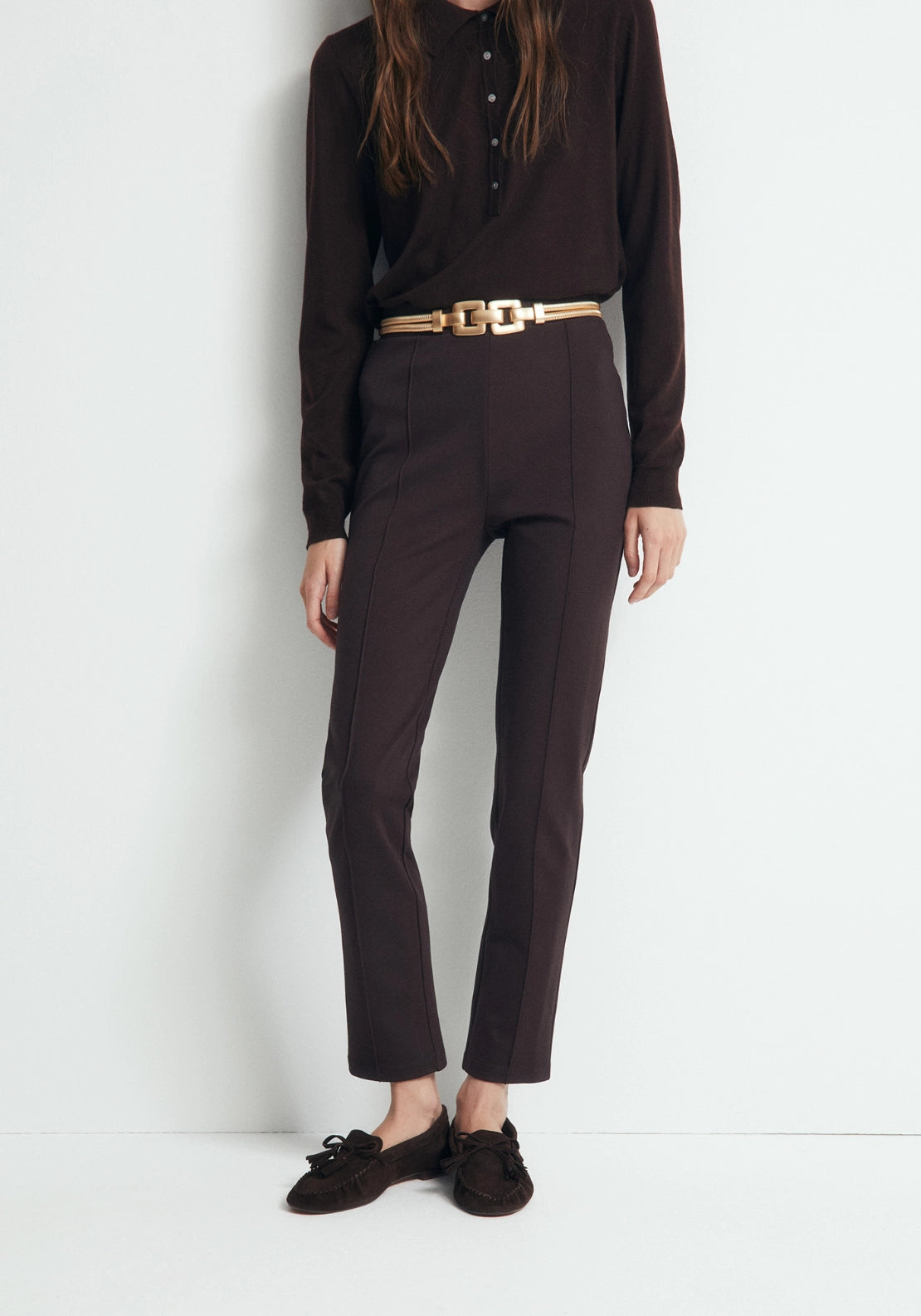 Straight Ponte Leggings - Brown