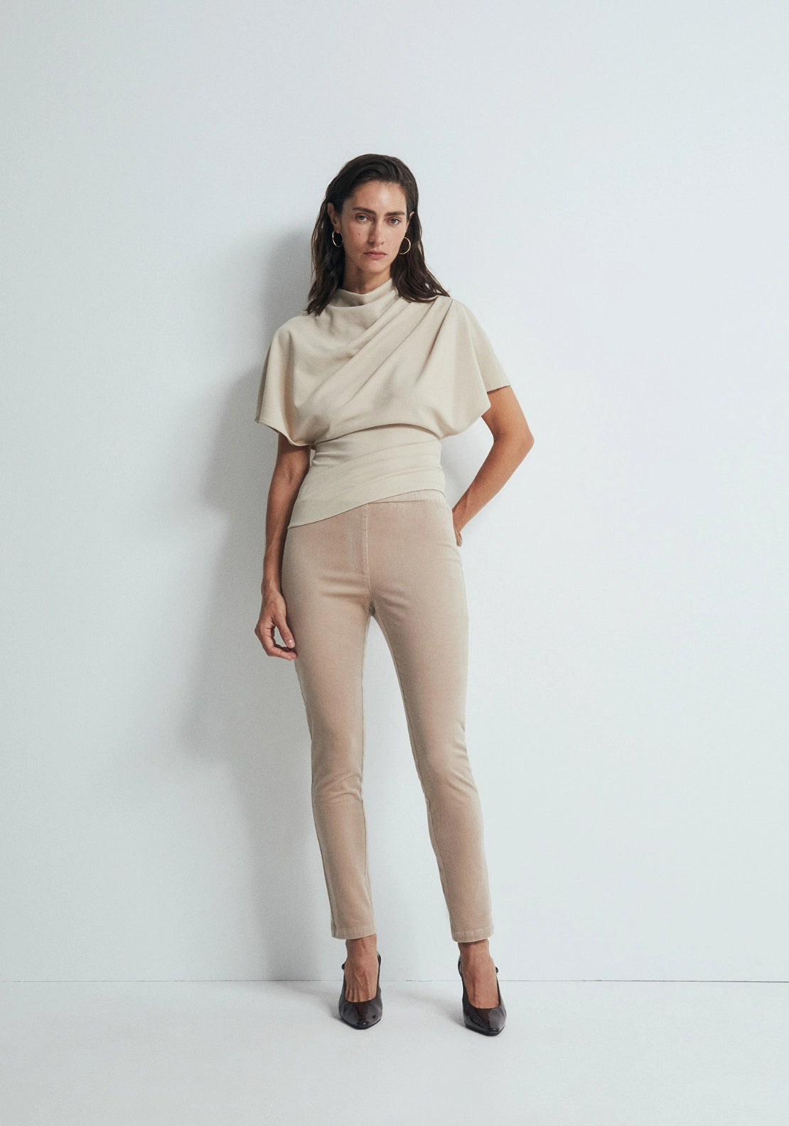 Micro Corduroy Leggings - Cream