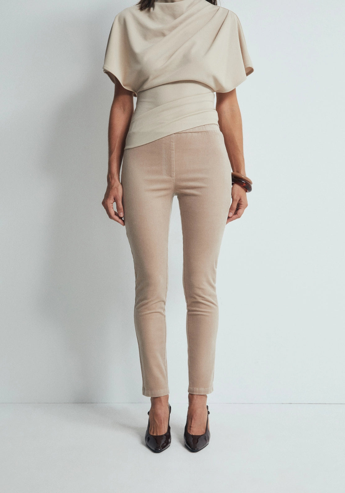 Micro Corduroy Leggings - Cream