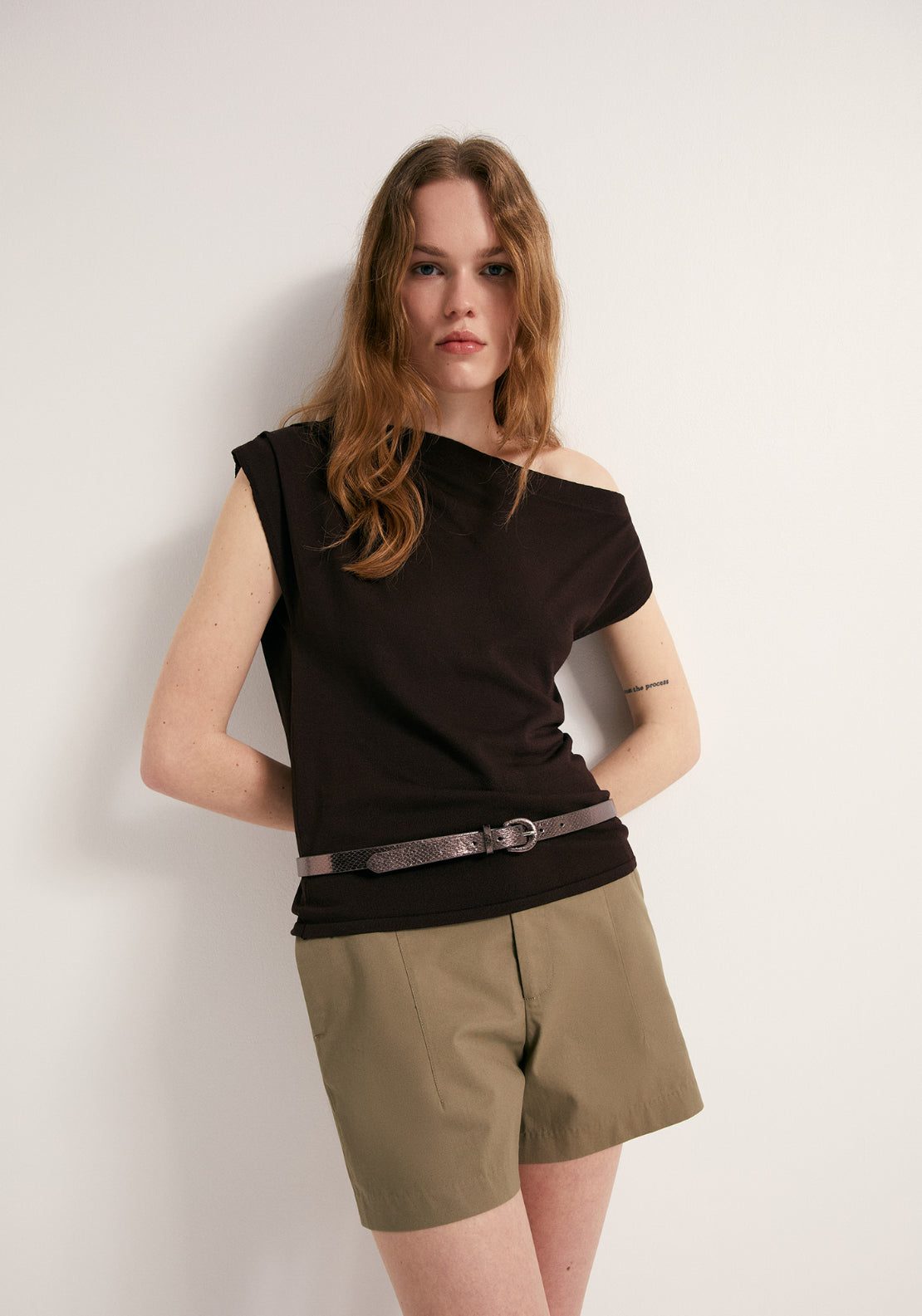 High Waist Basic Shorts - Beige