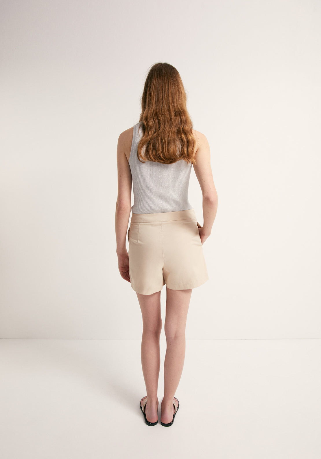 High Waist Basic Shorts - Grey