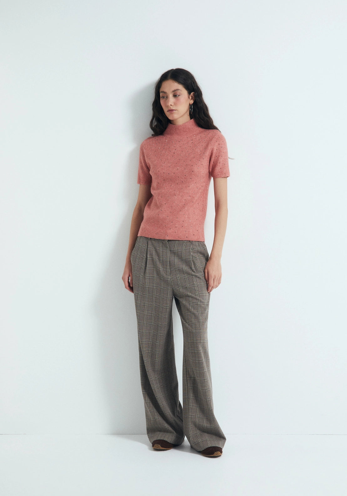 Pleated Elasticated Trousers - Orange