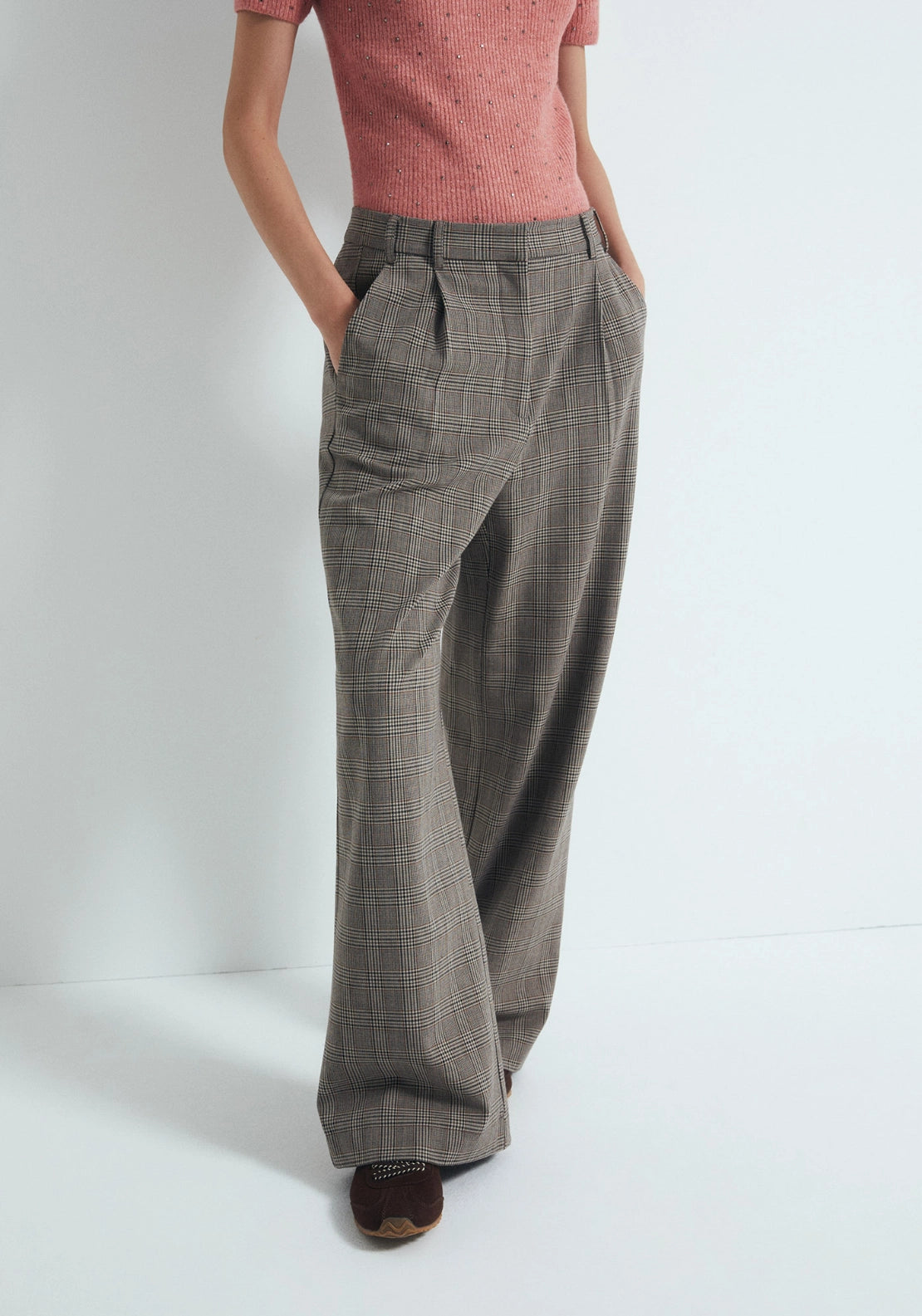 Pleated Elasticated Trousers - Orange