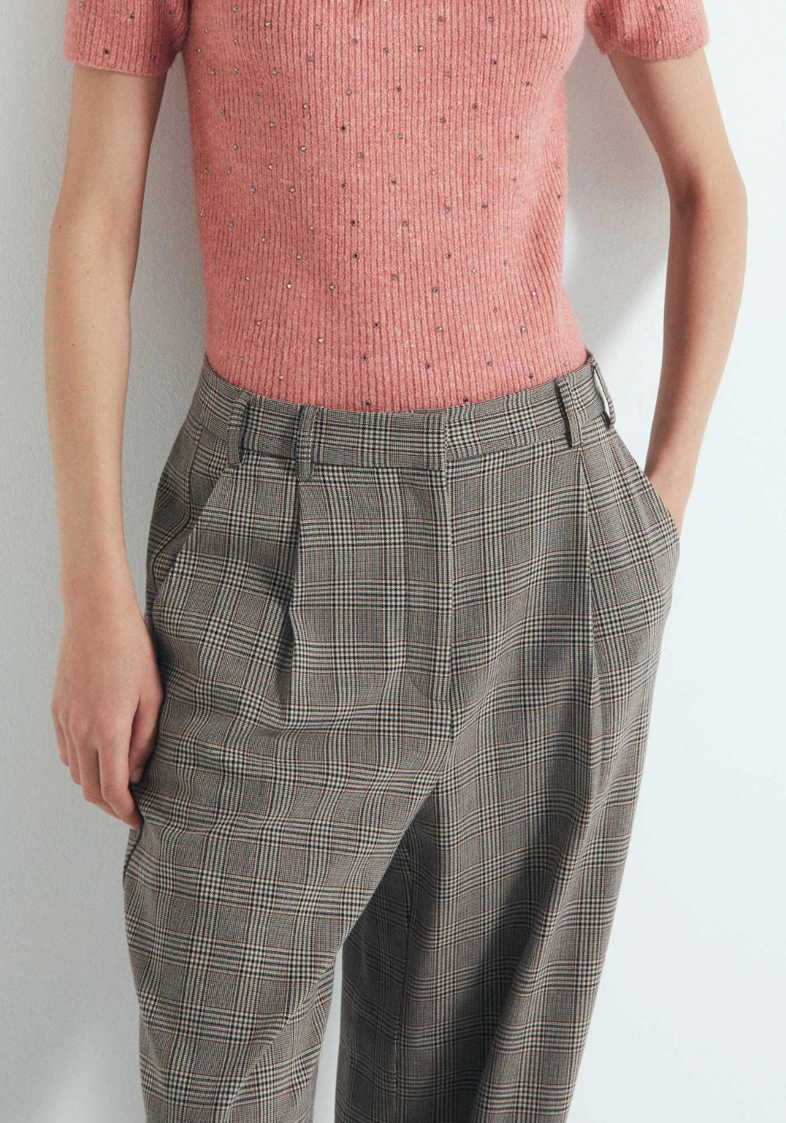 Pleated Elasticated Trousers - Orange