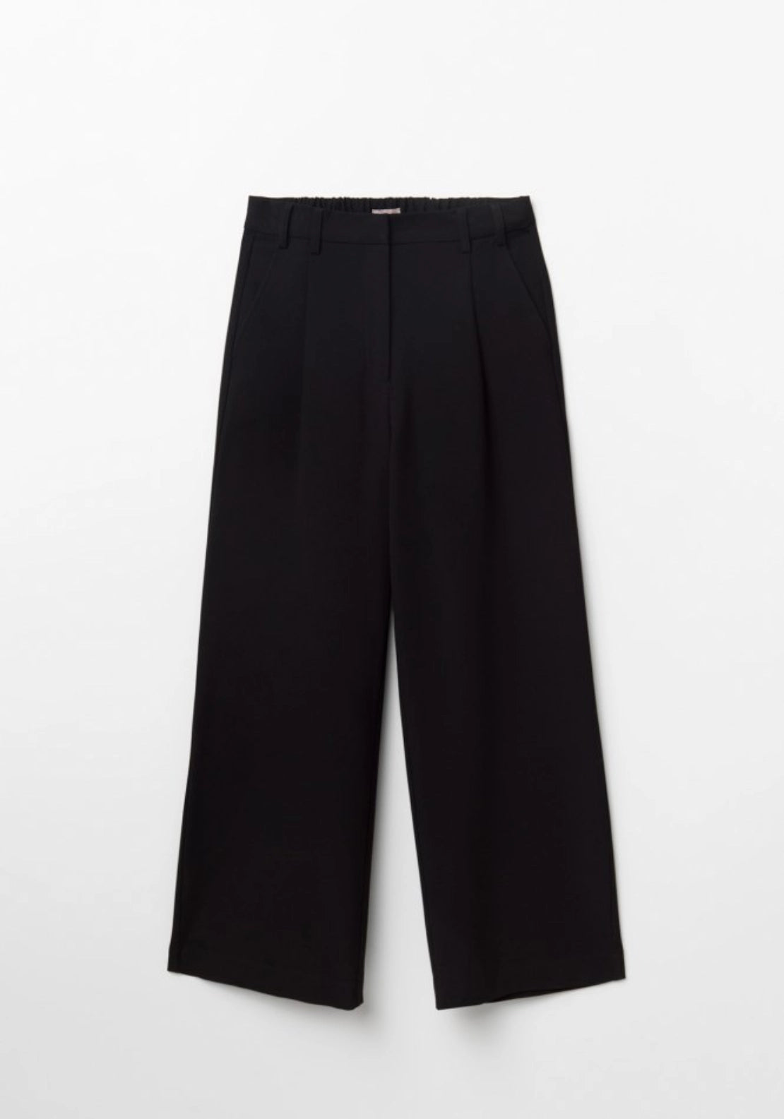 Pleated Elasticated Trousers - Black
